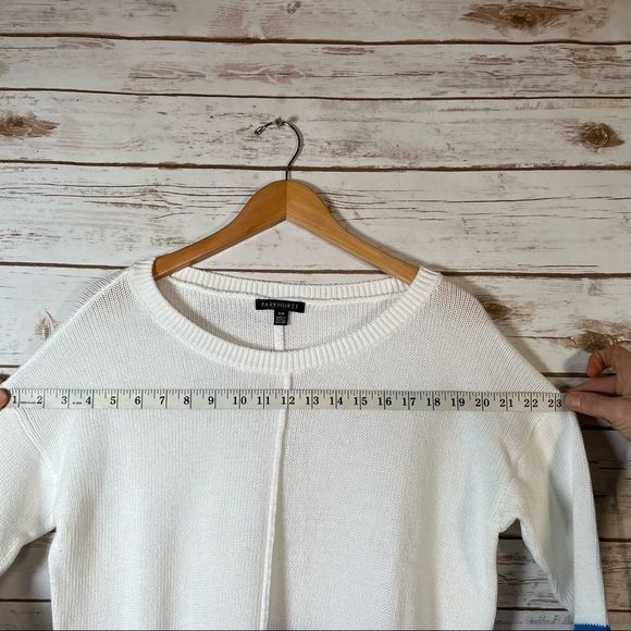 Parkhurst White With Blue Colour Blocking Pullover Sweater | Size Medium - Picture 3 of 10
